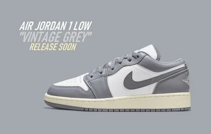 The Air Jordan 1 Low khoác lên mình chiếc áo "Vintage Grey" | KICKSPLANET