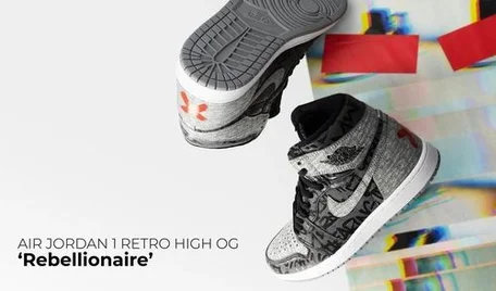 Hình ảnh mẫu giày Air Jordan1 High mới nhất của Nike - "Rebellionaire" | KICKSPLANET