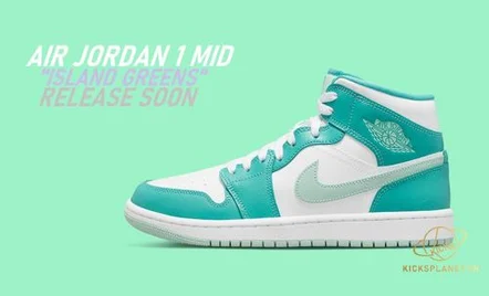 Xuất hiện hình ảnh chi tiết của Air Jordan 1 Mid "xanh bạc hà" | KICKSPLANET