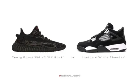 Jordan 4 'White Thunder' or Yeezy Boost 350 V2 'MX Rock' | KICKSPLANET
