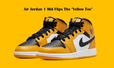 Air Jordan 1 Mid Flips The “Yellow Toe” | KICKSPLANET